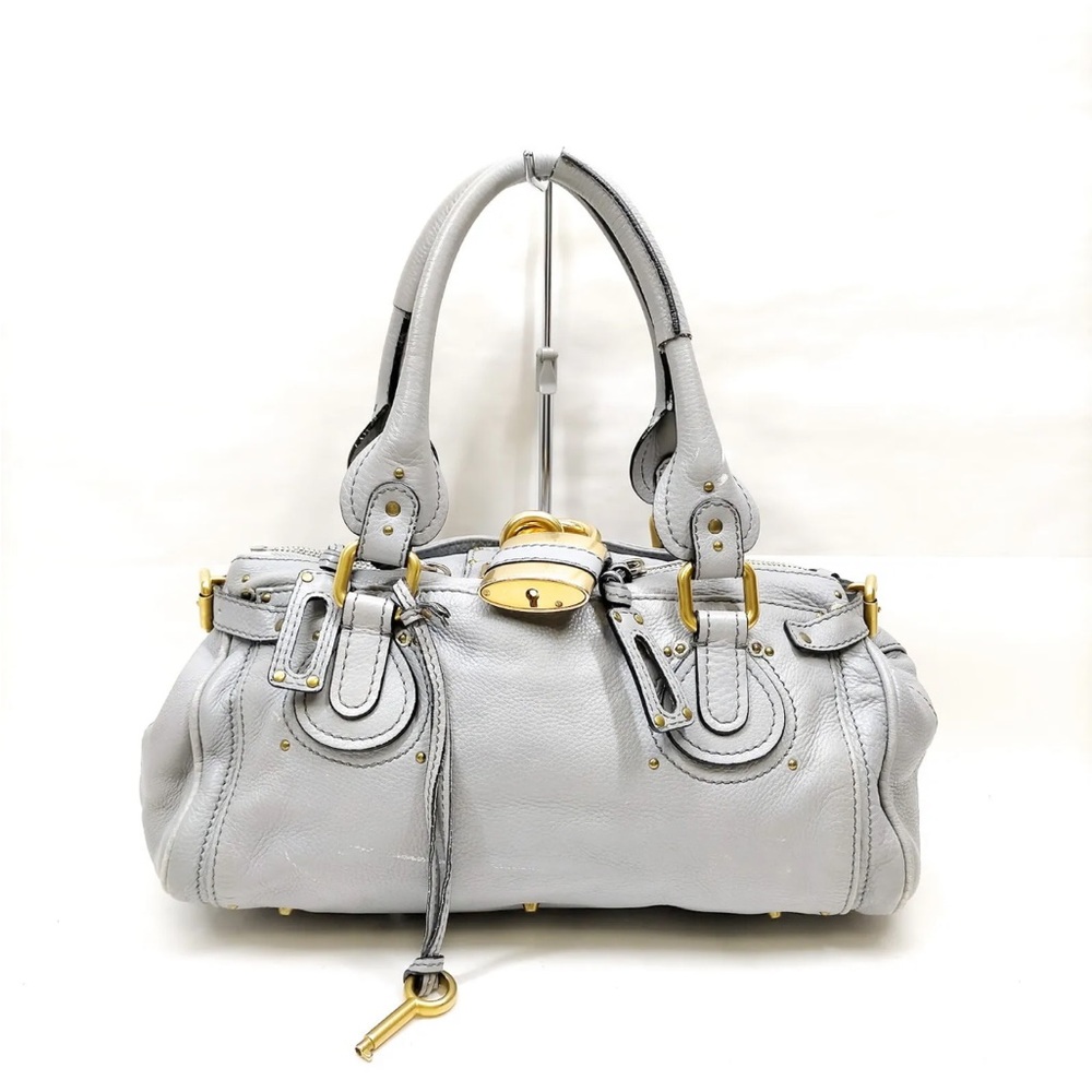 Chloe Hand Bag  Gray Leather